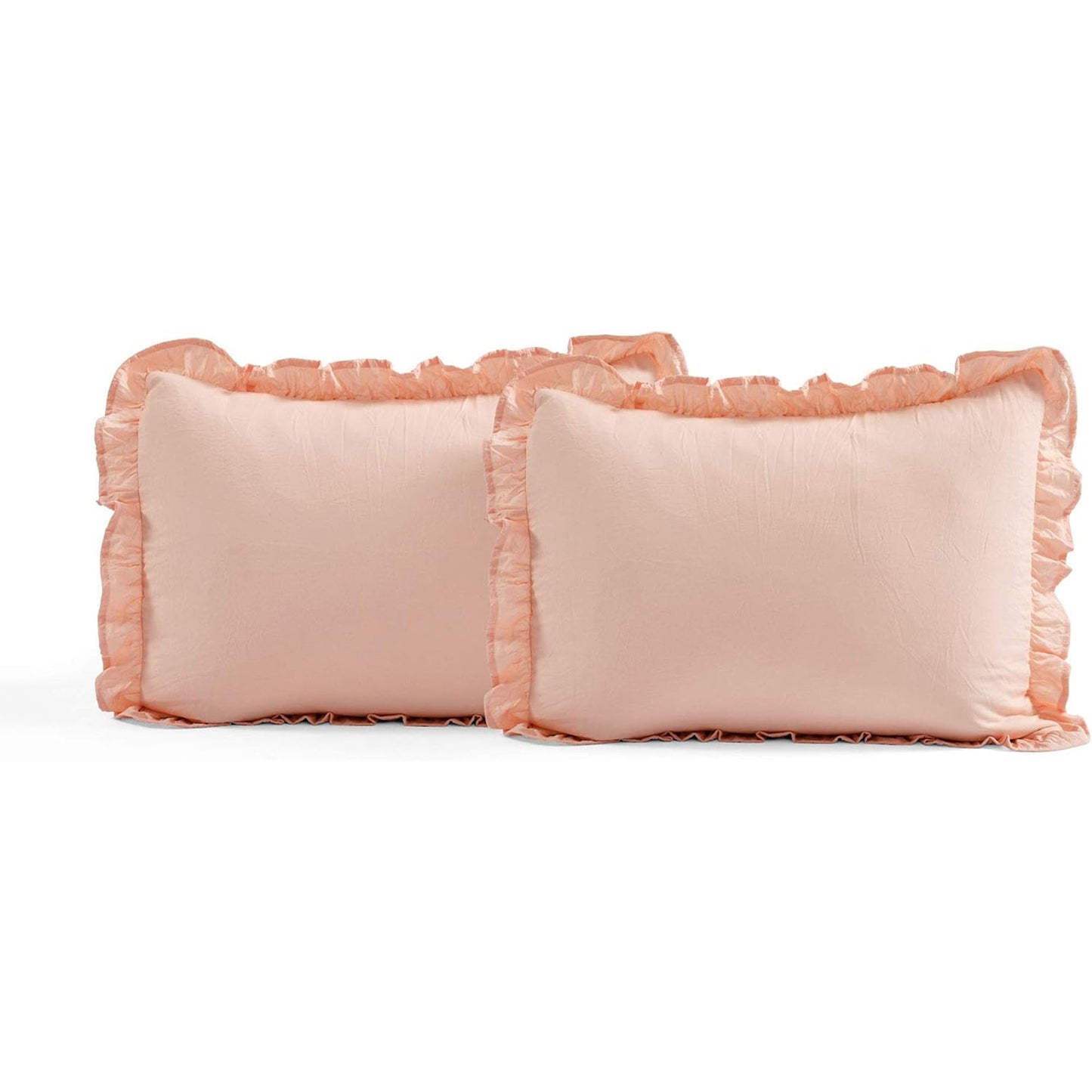 Vintage Chic Farmhouse Style Lightweight Ruffle Skirt Bedspread - Blush