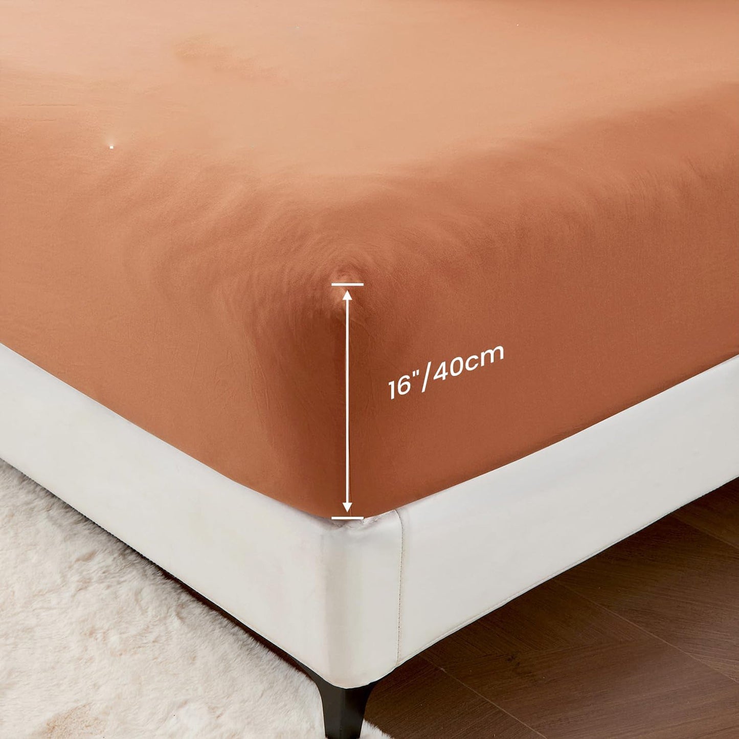 Premium 1800TC Breathable Ultra-Soft Microfibre Single Bed Sheet Set - Rust