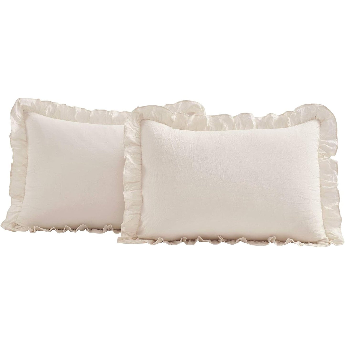Vintage Chic Farmhouse Style Lightweight Ruffle Skirt Bedspread - Ivory