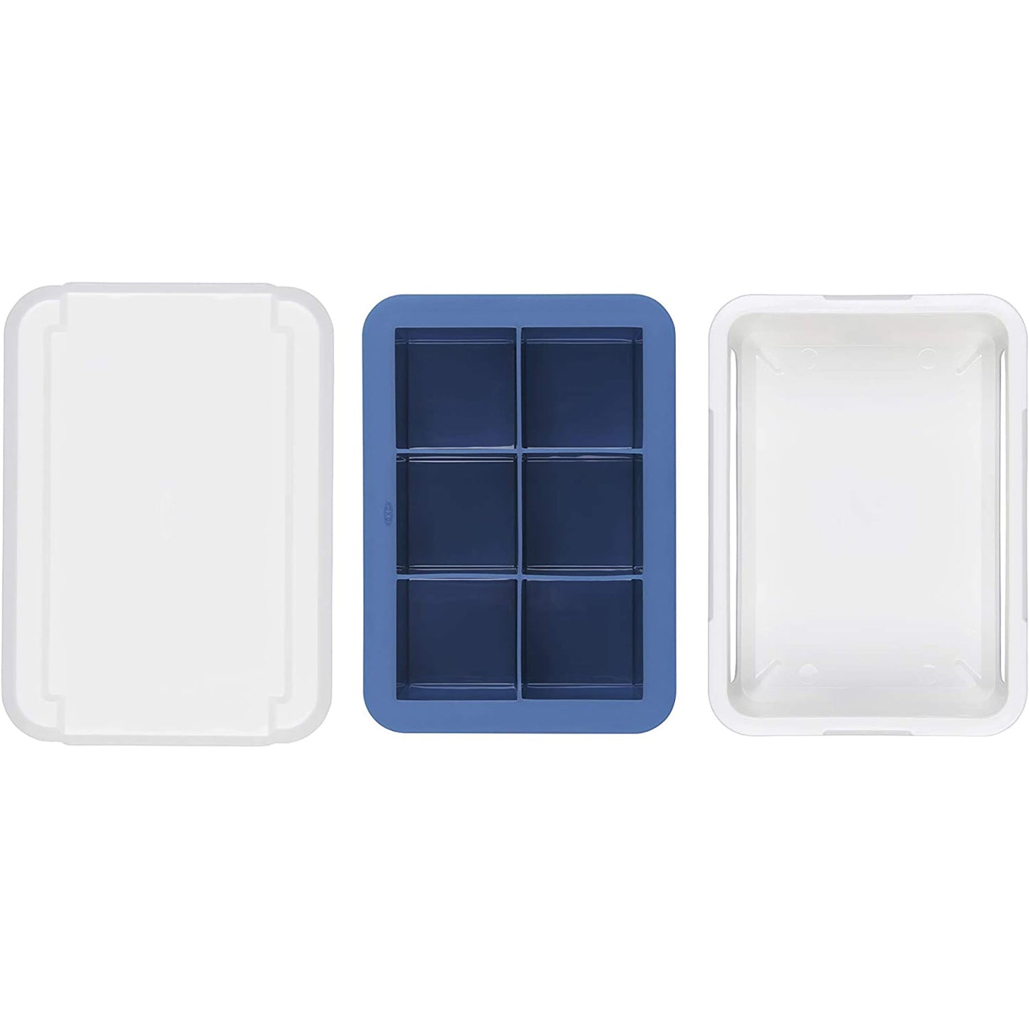 Covered Sturdy Plastic Ice Cube Tray - Large