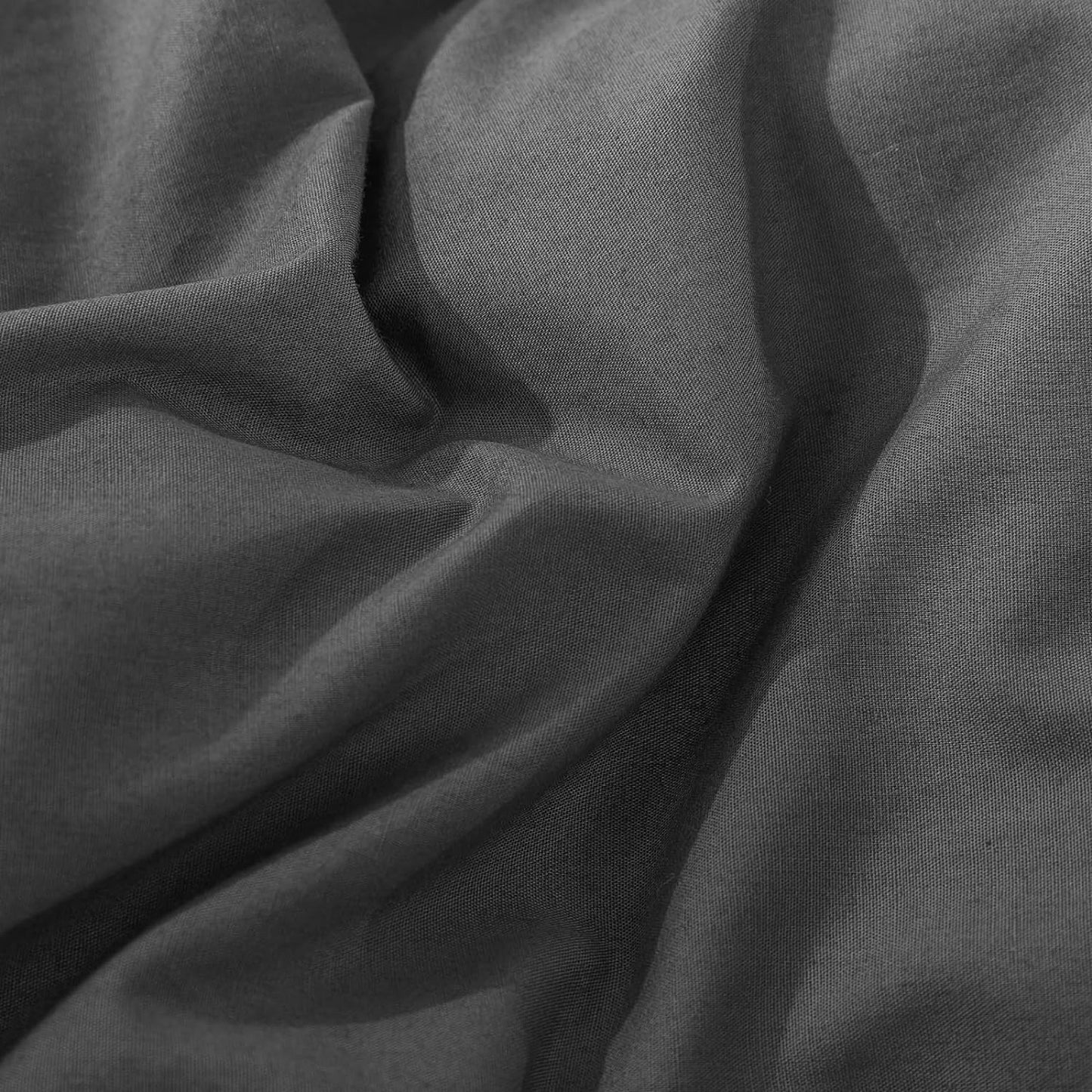 225TC Soft and Cozy Hypoallergenic Cotton Washed Quilt Cover Set - Dark Grey