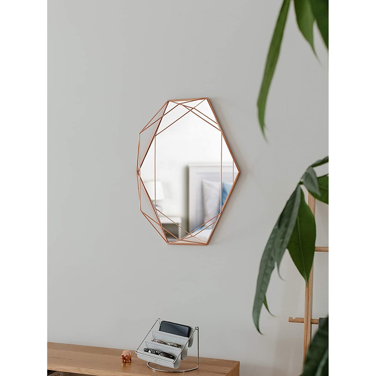 Modern Geometric Shaped Oval Wall Mirror Home Decor - Copper
