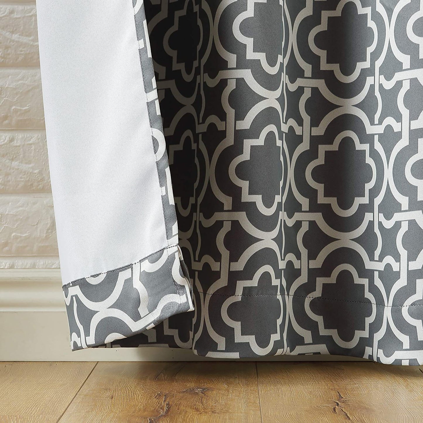 Trellis Blackout Grommet Curtain Panel 40x84 Inch - Gray