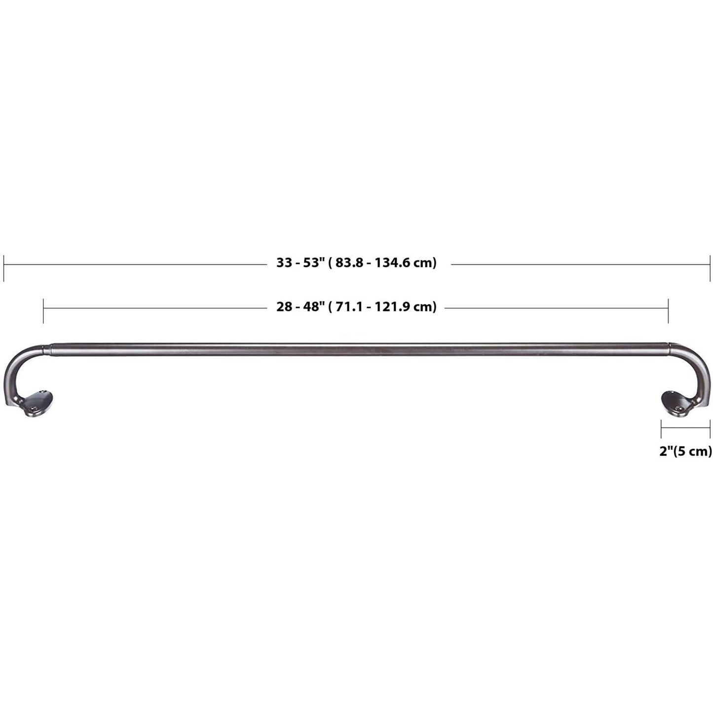 Room Darkening Blackout Curtain Rod 28 to 48 Inch - Espresso