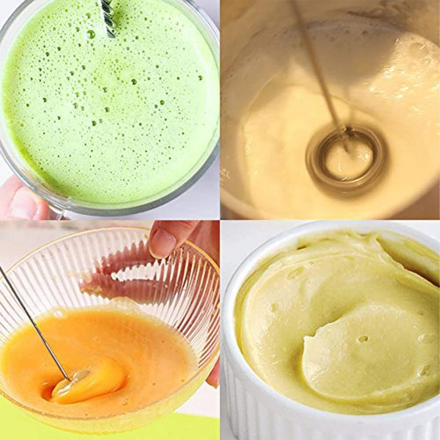 Stainless Steel Electric Handheld Milk Coffee Frother 7.8 Inch - Silver