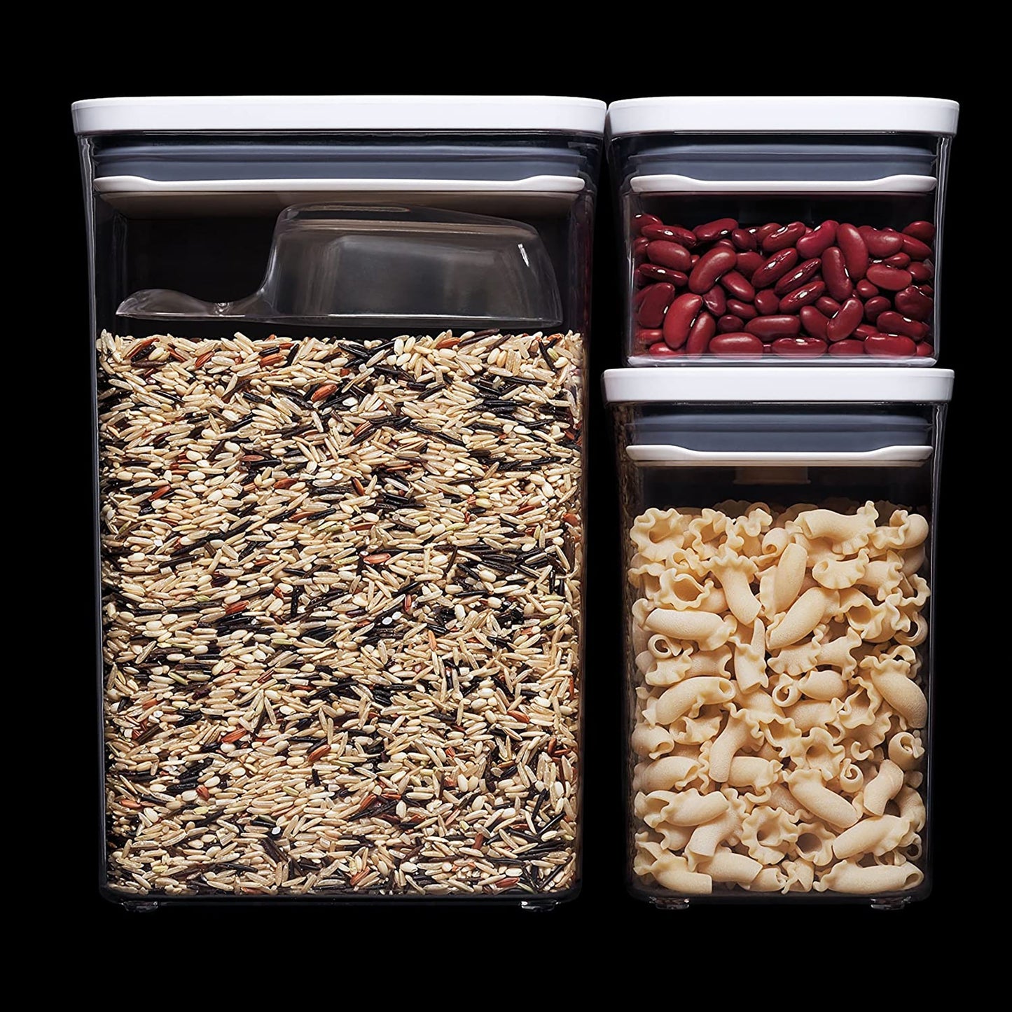 3 Piece BPA Free Rectangle POP Container Set with Scoop