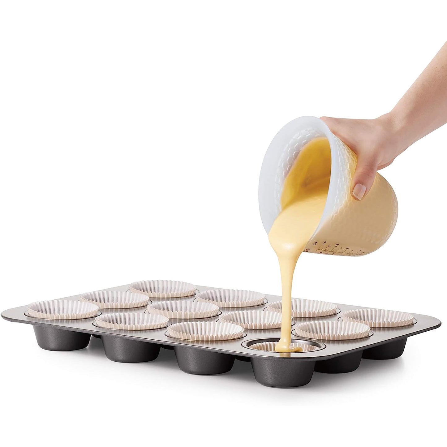 Silicone Clear Squeeze and Pour Measuring Cup 500 ML - White