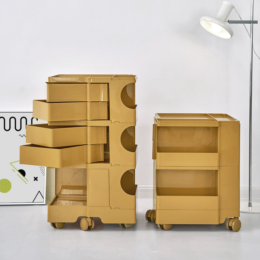 Bedside Table Side Tables Nightstand Organizer Replica Boby Trolley 5Tier Yellow
