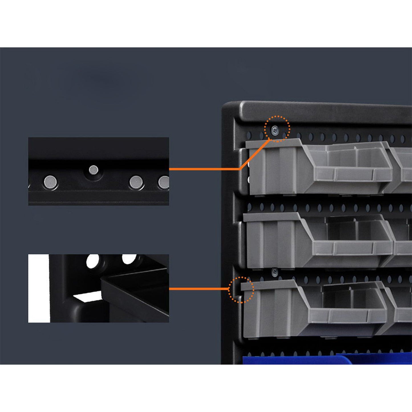 30 Bin Wall Mounted Rack Storage Organiser