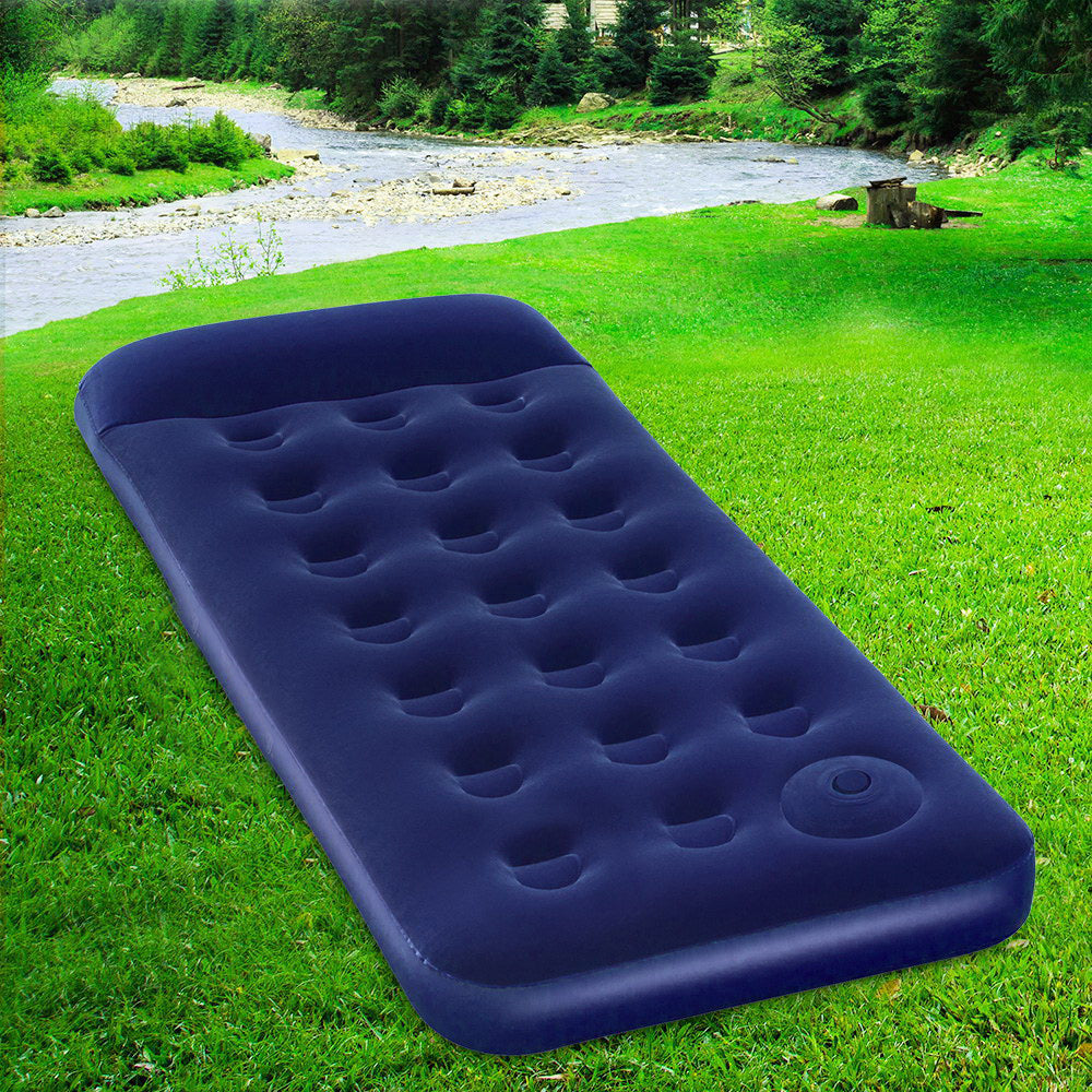 Single Size Inflatable Air Matress - Navy Blue