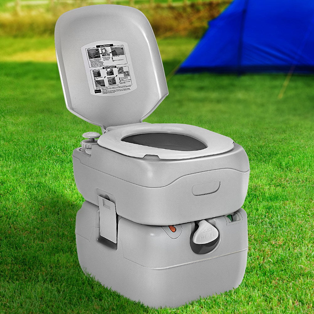 Camping Outdoor Portable Camp Toilet Grey - 22L