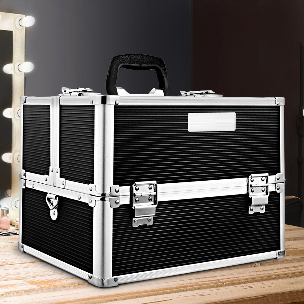 Portable Cosmetic Makeup Suitcase - Black