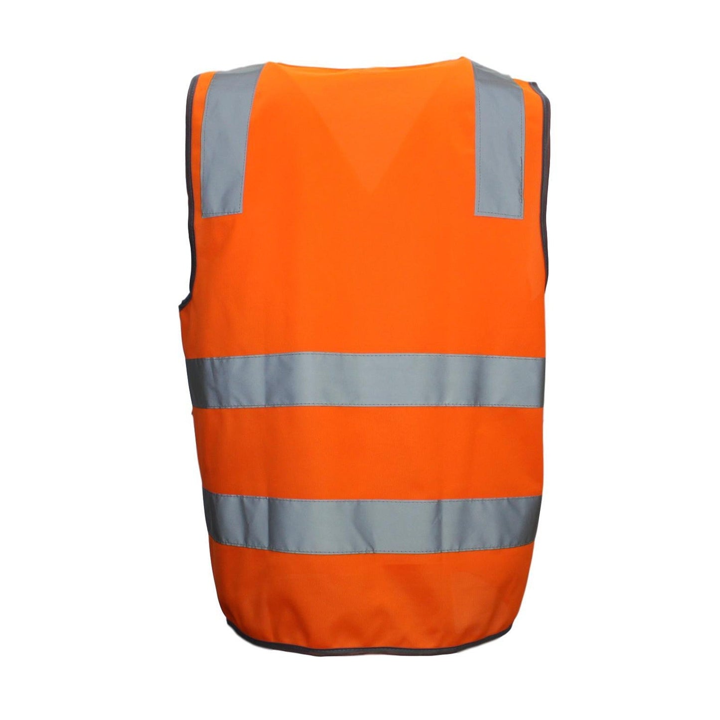 High Visibility Orange Safety Vest with Reflective Tape and Zipper