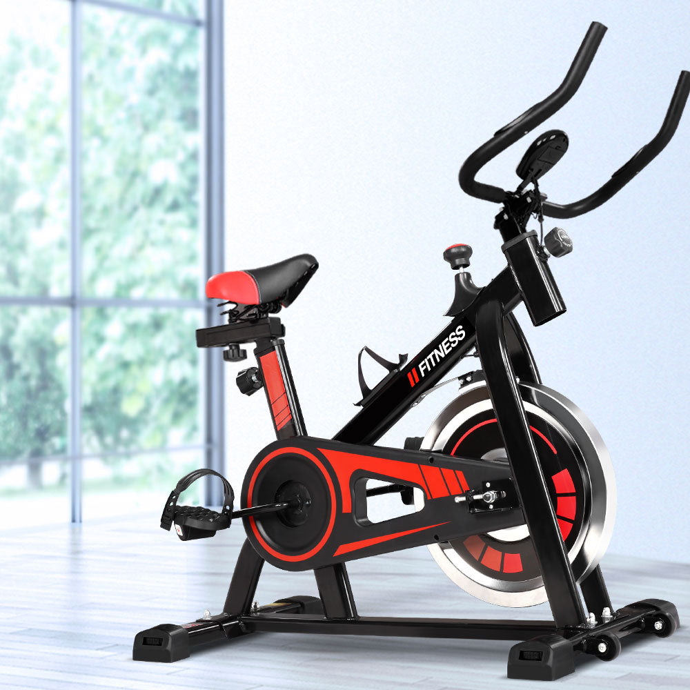 Spin Bike Exercise Bike Flywheel Fitness Workout Gym Holder - Max User Weight 120kg