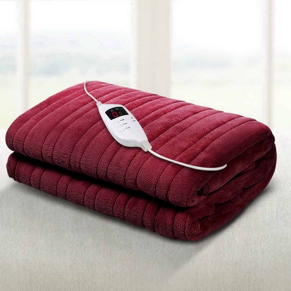 Electric Throw Blanket - Burgundy