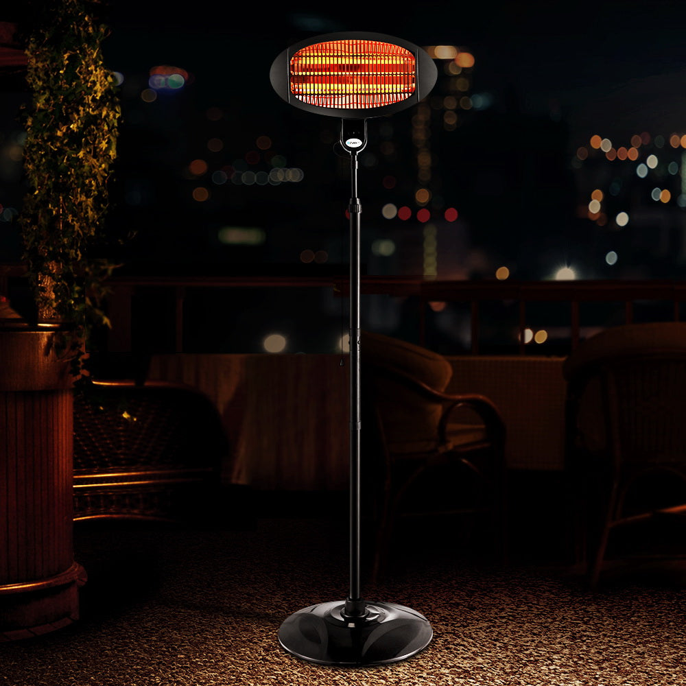 Portable Electric Patio Heater 2000W - Black