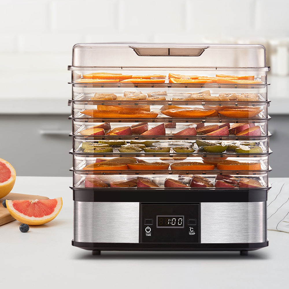 7 Tray Stainless Steel Food Dehydrator - Silver