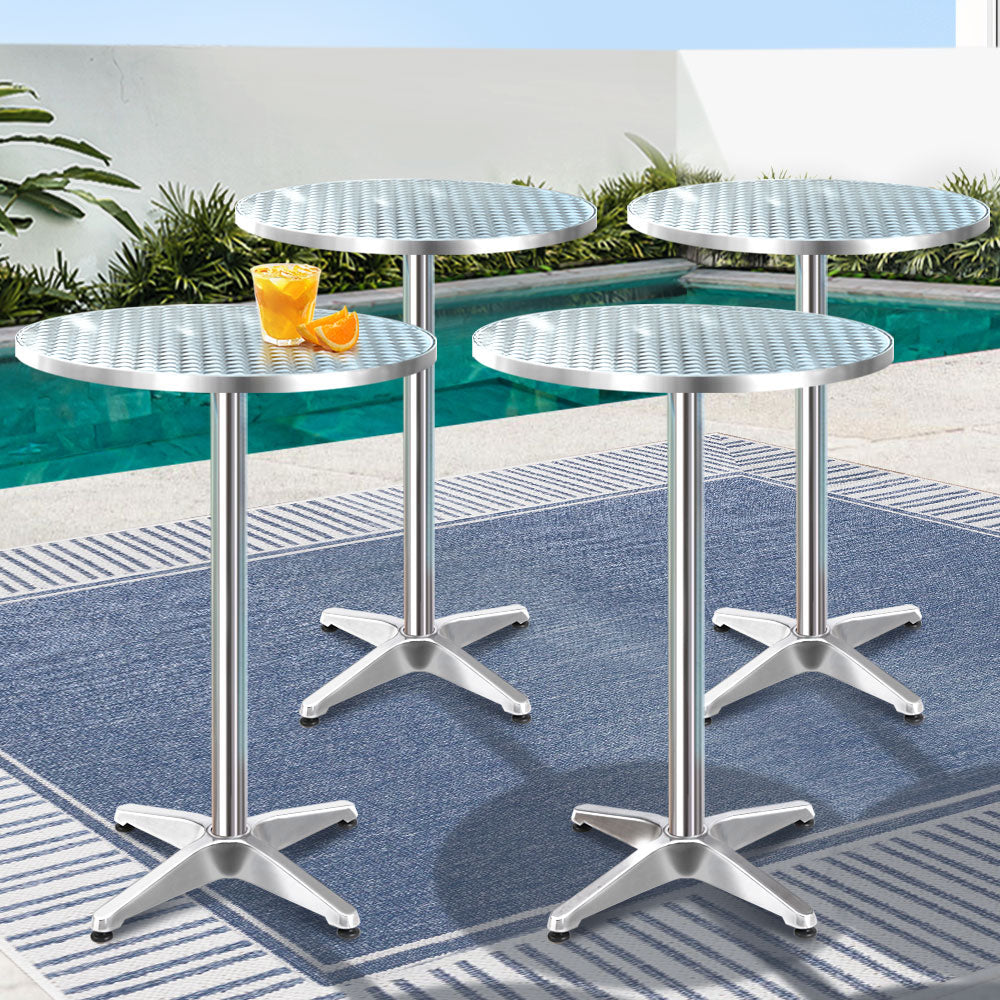 Portable Outdoor Aluminum Bar Table - Set of 4