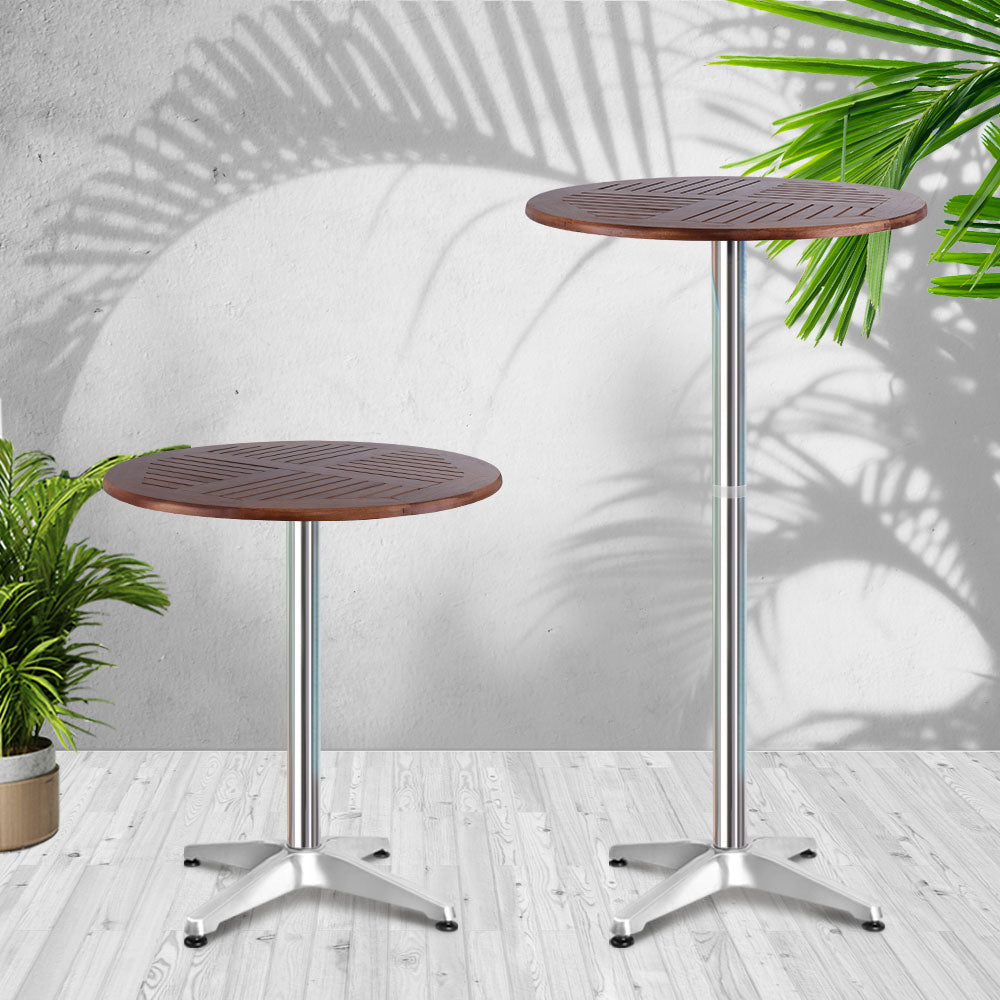 Outdoor Adjustble Round Bar Table - Top Wood