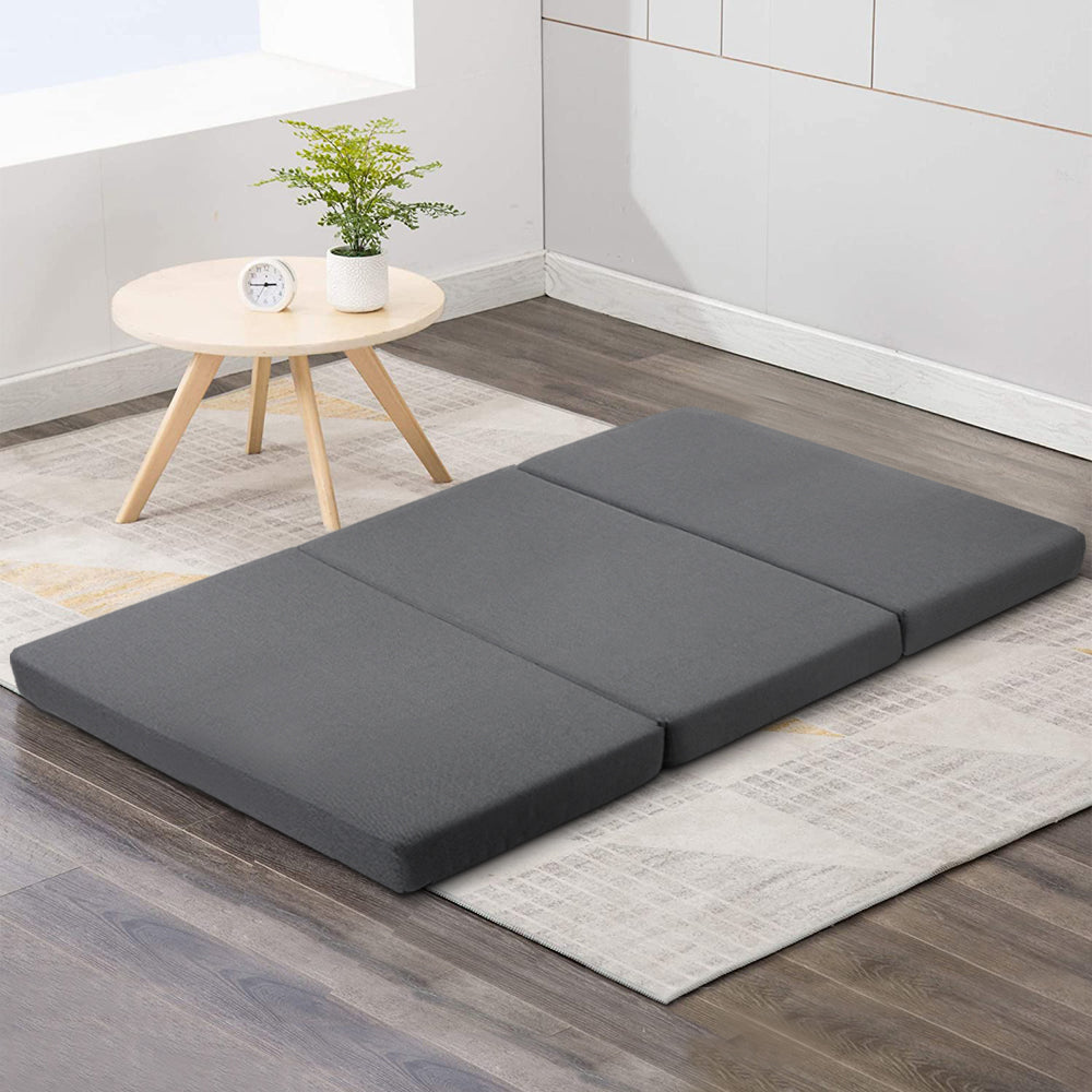Bedding Foldable Foam Mattress Portable Mat Double - Dark Grey