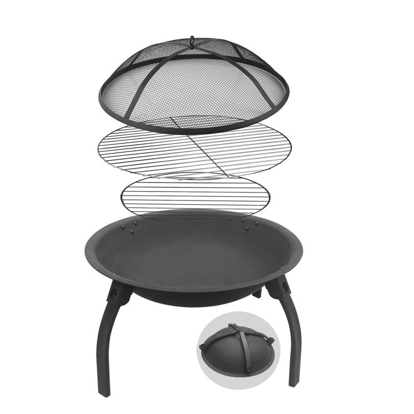 Outdoor Barbecue Fire Pit - 30 Inches