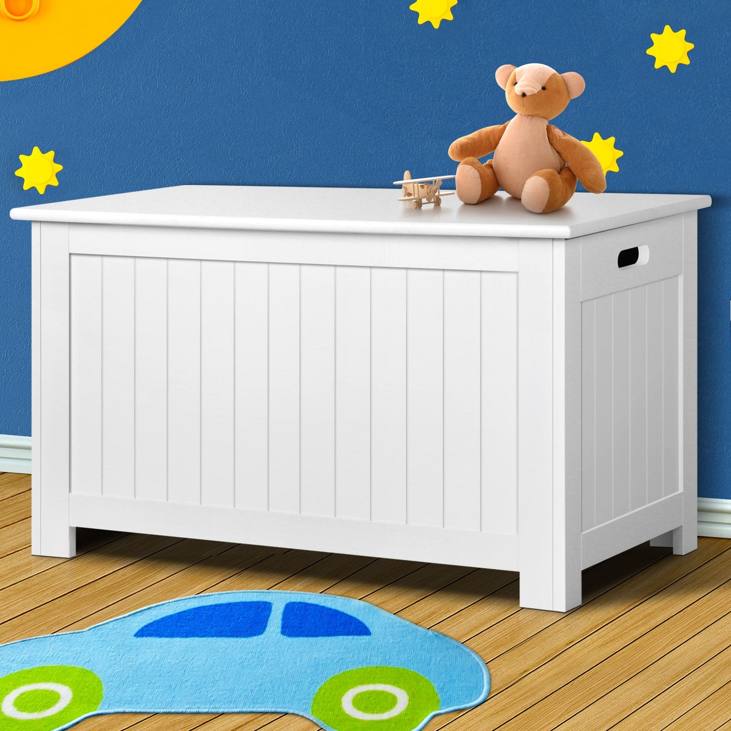 Kids Wooden Storage Blanket Box - White
