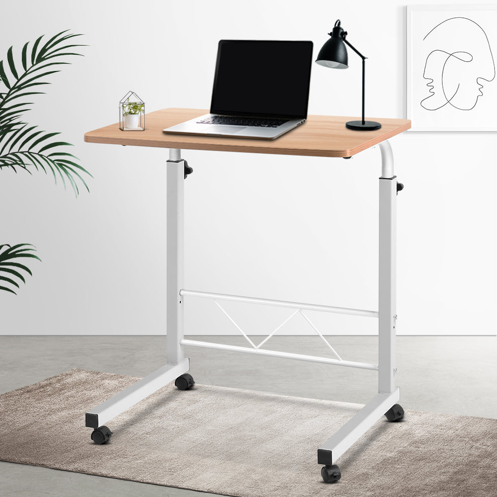 Portable Laptop Table Adjustable Height Desk - Light Wood