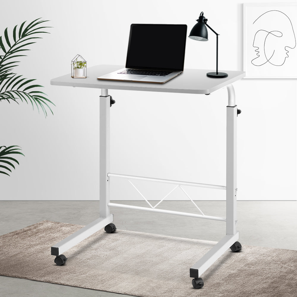 Portable Laptop Table Adjustable Height Desk - White
