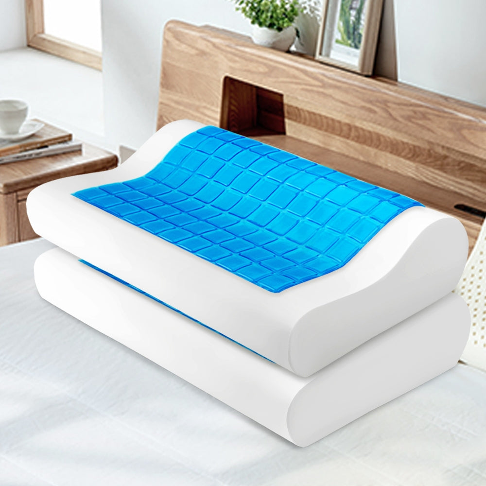Memory Foam Cool Gel Bed Pillow - Set of 2