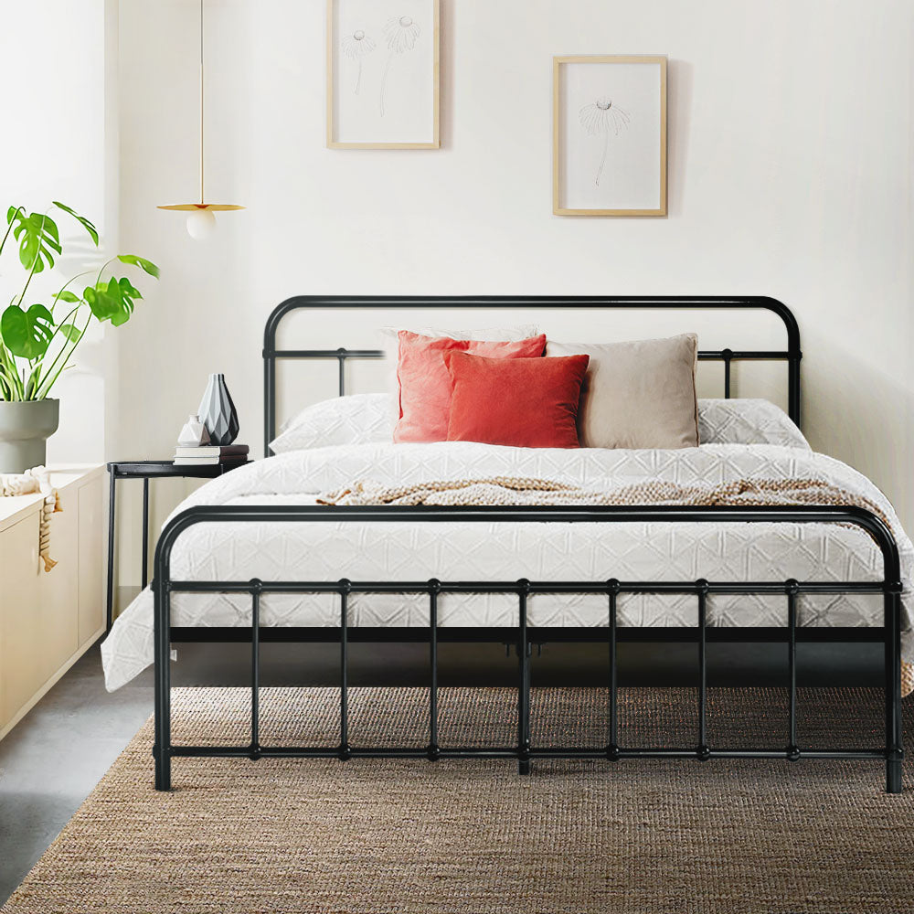 Metal Bed Frame - Double (Black)