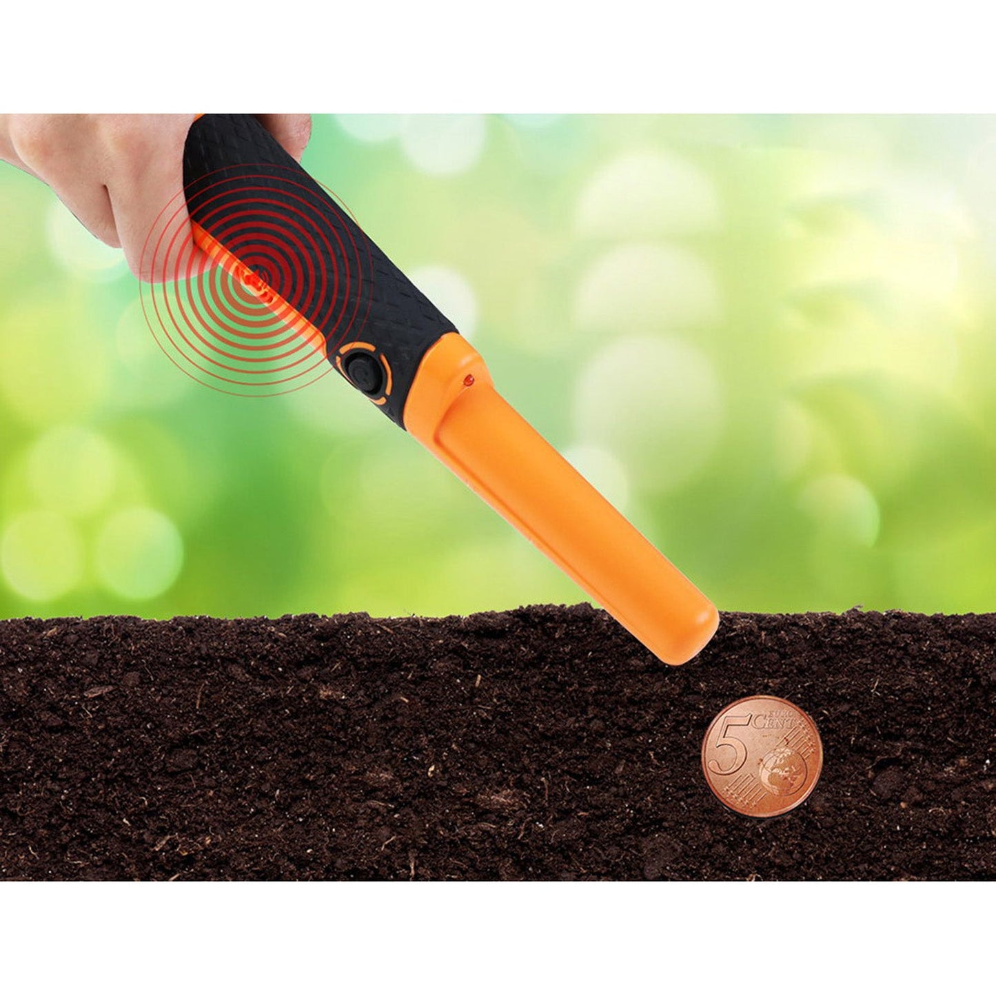 Portable Handheld Metal Detector - Black and Orange