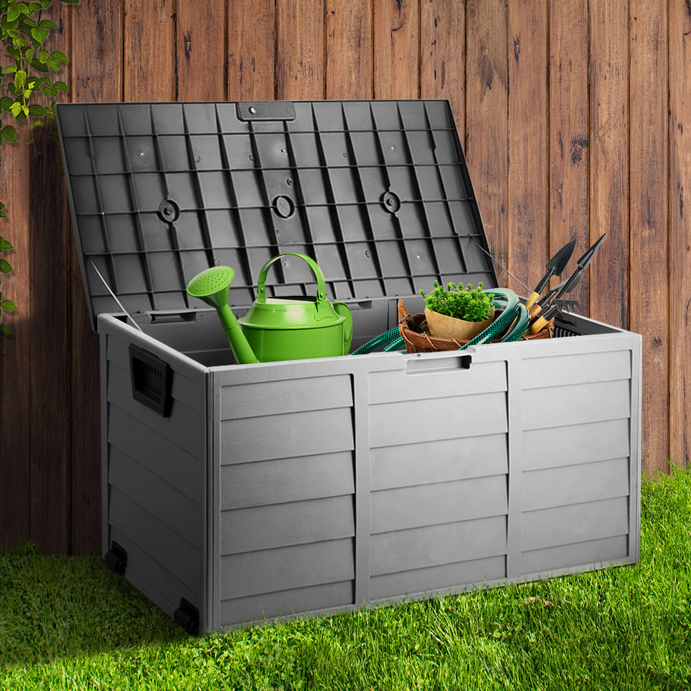 Outdoor Storage Container Box Black - 290L