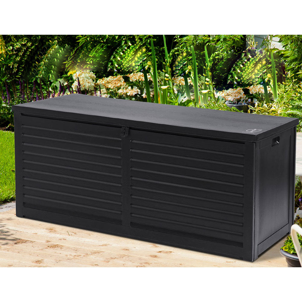 Outdoor Garden Storage Container Box Black - 490L