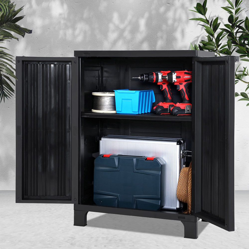 Lockable Outdoor Storage Container Box Black