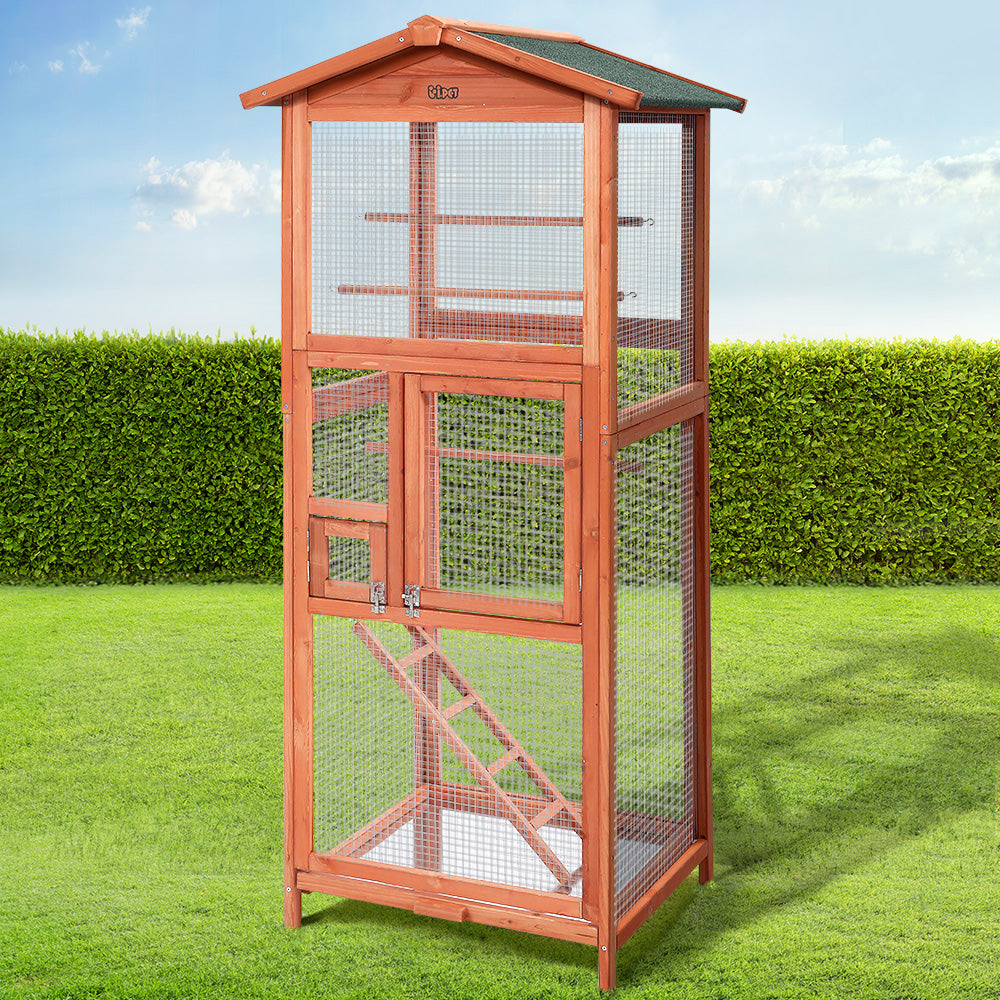 Bird Cage Wooden Pet Aviary Large Carrier Travel Canary - XL