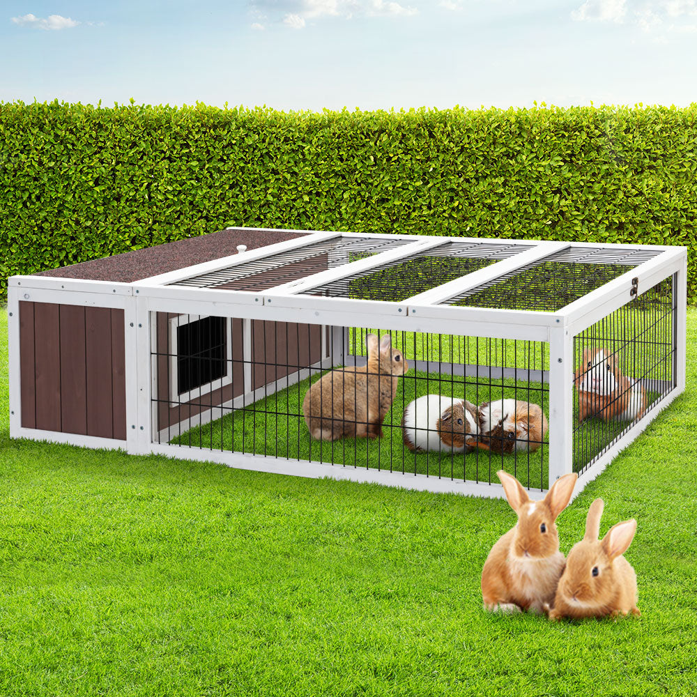 Wooden Rabbit Chicken Coop Wooden Ferret Cage House Outdoor - Large