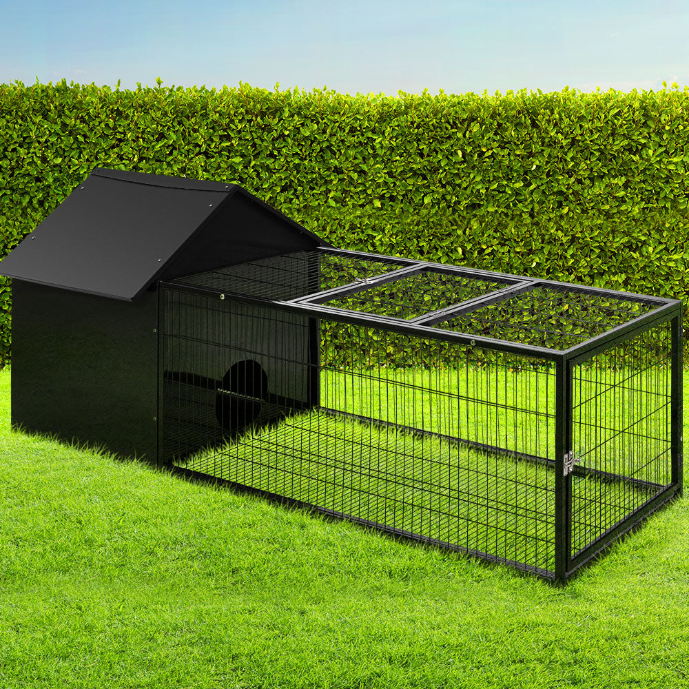 Rabbit Cage Hutch Indoor Outdoor Enclosure Pet Metal Carrier - 162cm