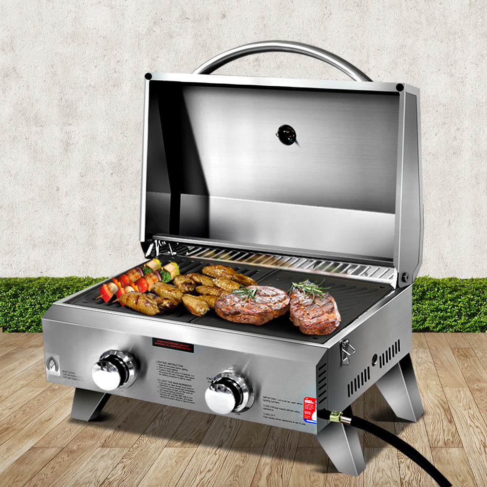 Portable Outdoor Gas BBQ Camping Cooker - 2 Burner