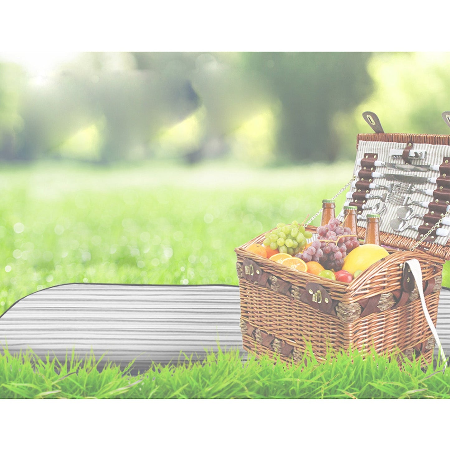 Picnic Basket Baskets Wicker - For 4 Persons