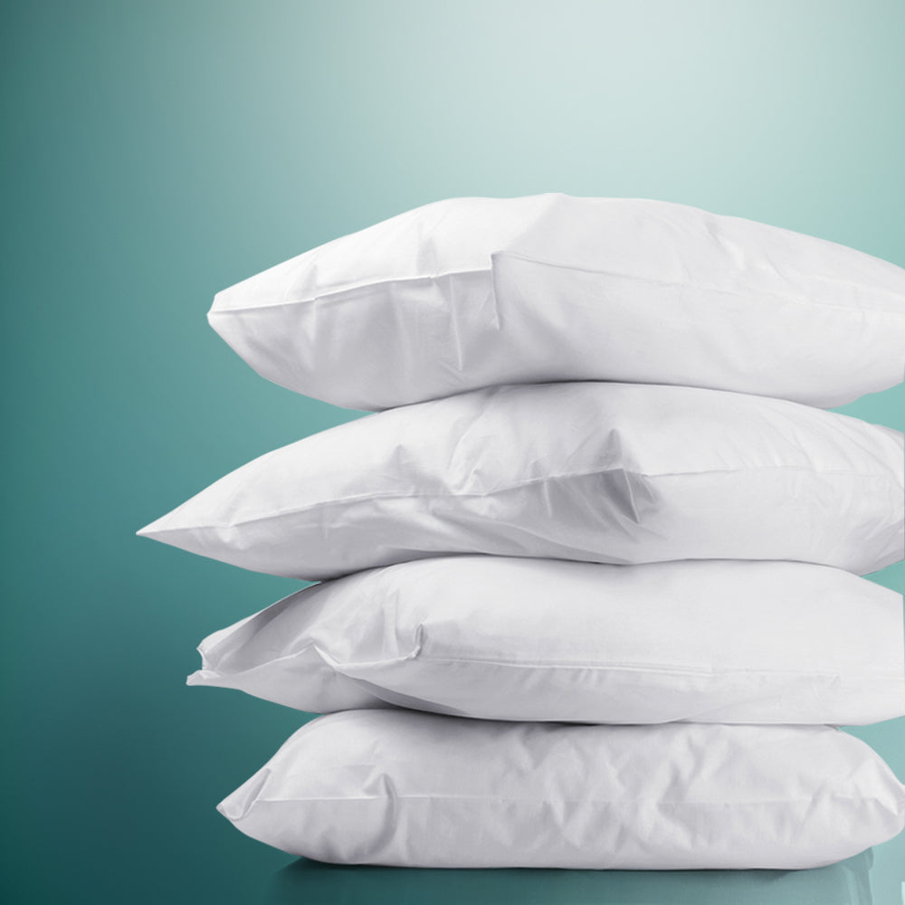 Firm Cotton Bed Pillows - Set of 4