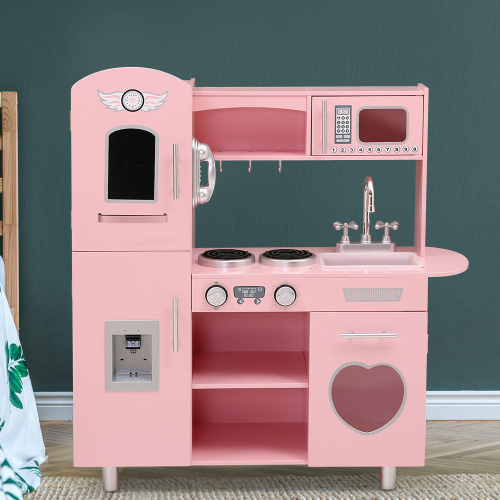 Kids Kitchen and Utensils Pretend Play Food Set - Pink
