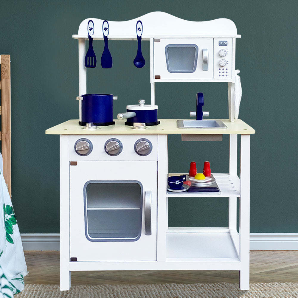 Kids Kitchen and Utensils Pretend Play 18 Piece Set - White