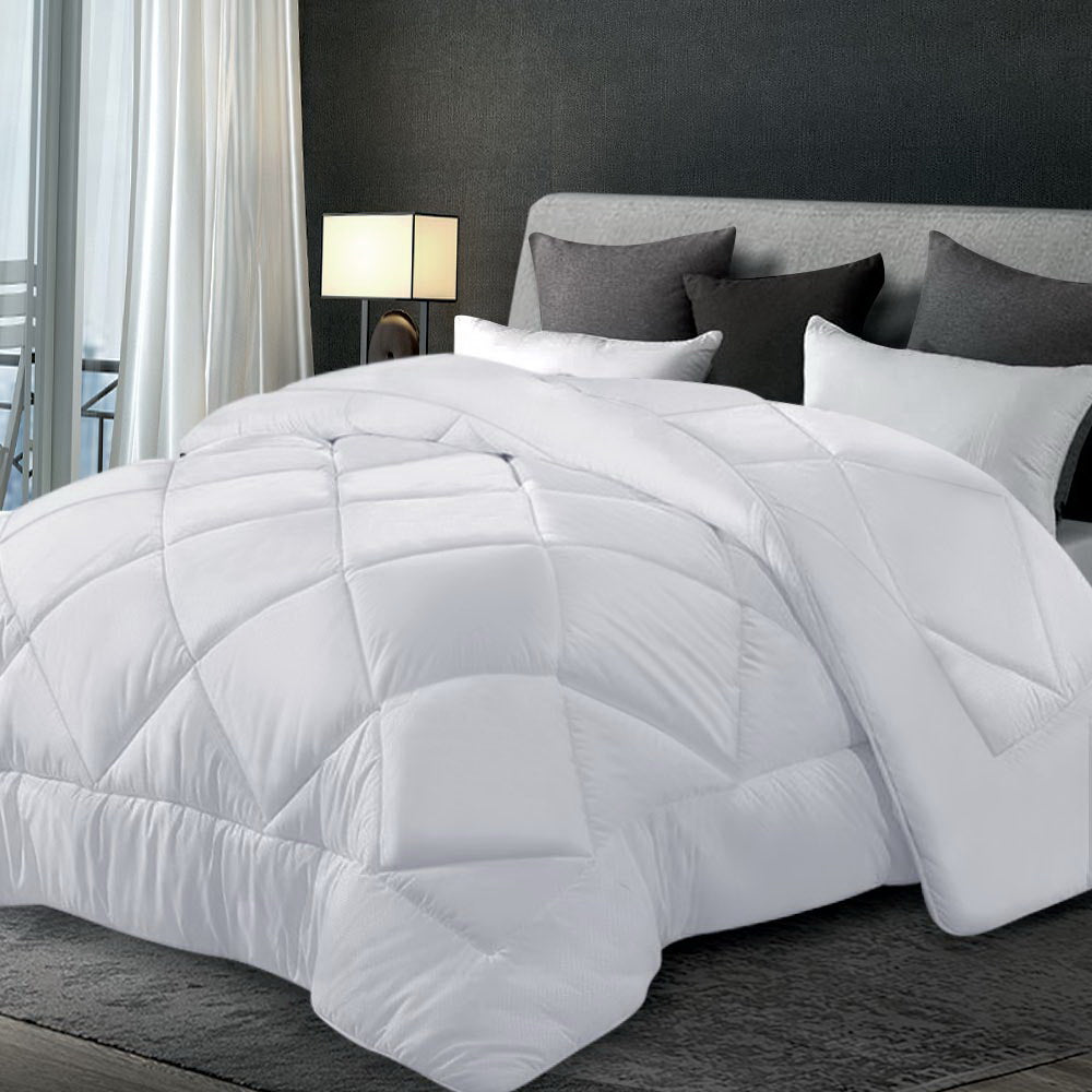 Bamboo Fibre Bed Quilt 700GSM White - Queen