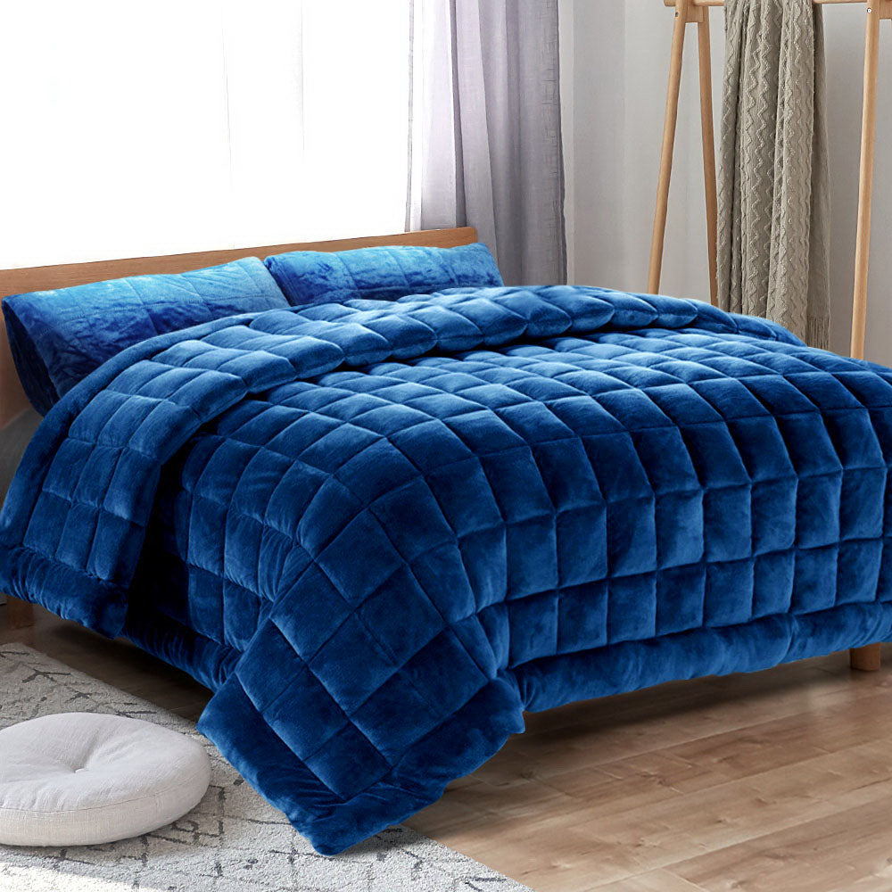 Bedding Faux Mink Quilt Teal - Queen/King/Super King