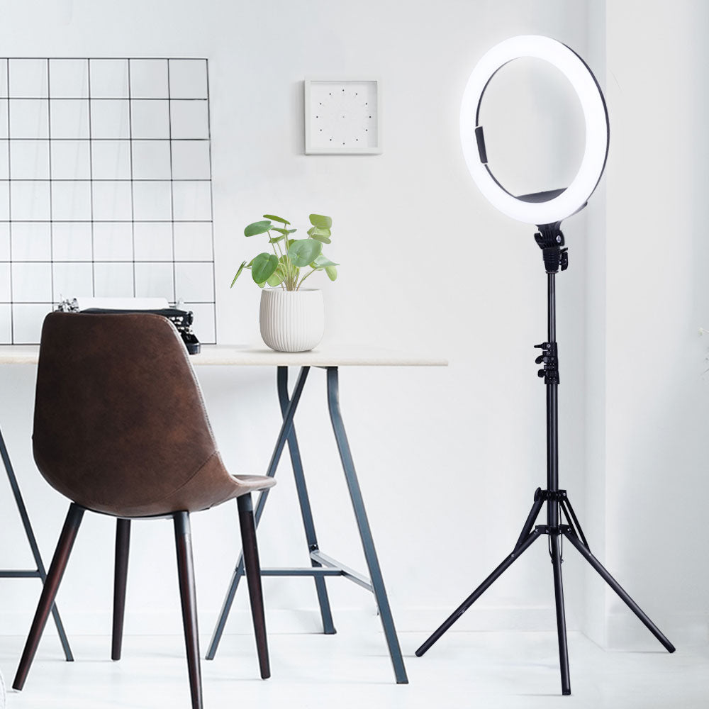 LED Ring Light Dimmable Stand MakeUp Studio Video 3000LM - 14in