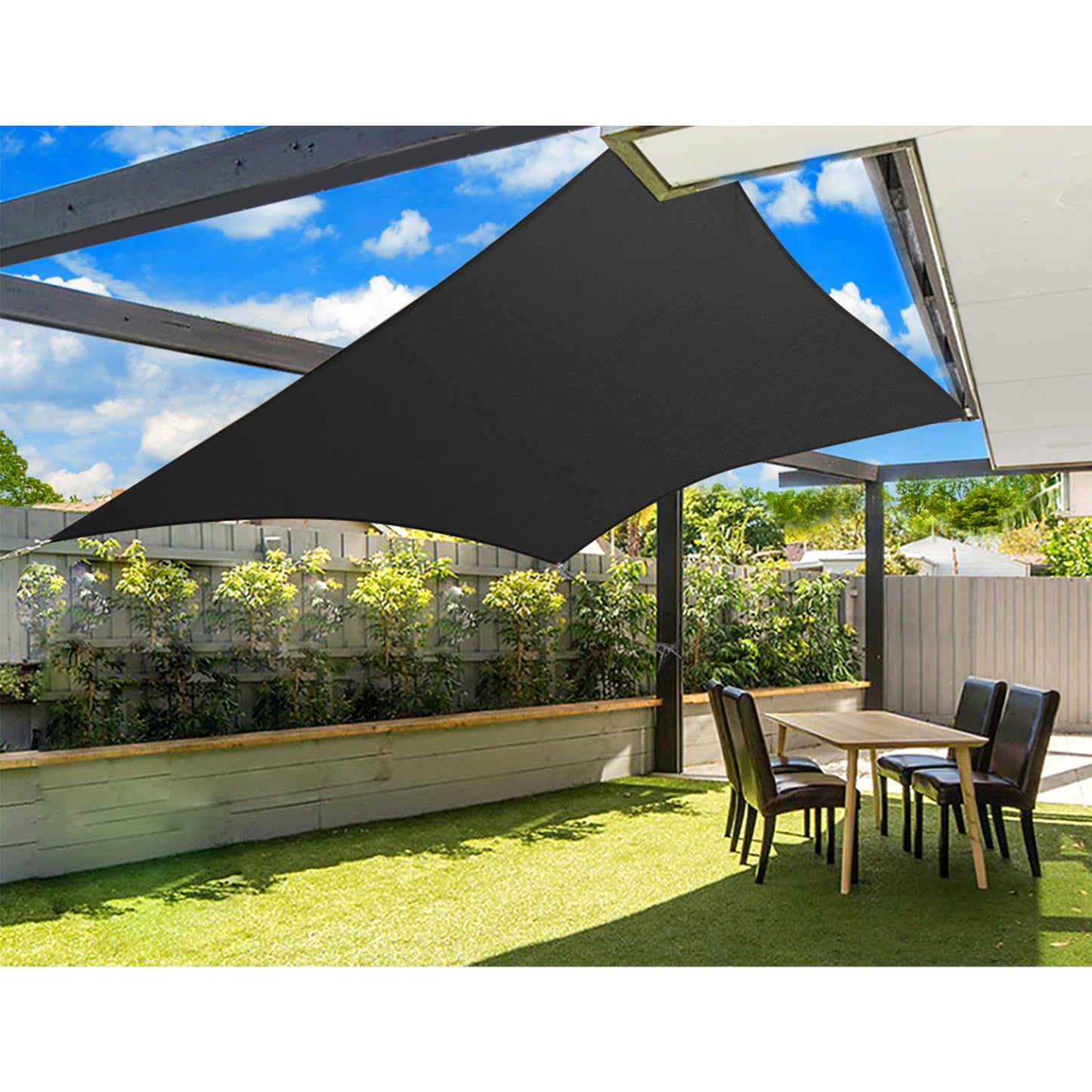 Rectangle Sun Shade Sail - 290GSM 3x6m