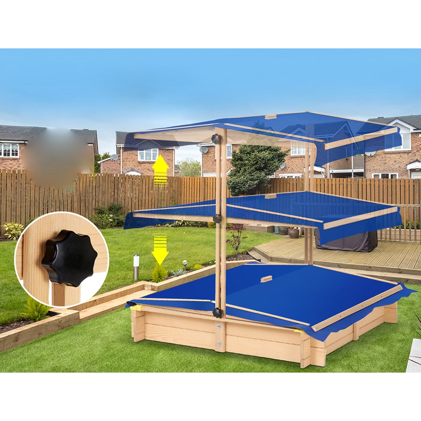 Wooden Outdoor Sand Box Set Sand Pit- Natural Wood