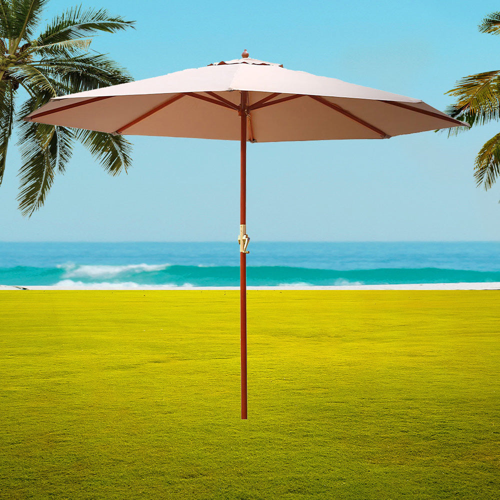 Cantilevered 3M Outdoor Garden Umbrella - Beige