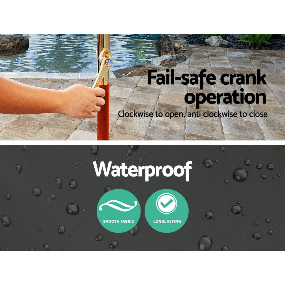 Beach Outdoor Umbrella Pole with Base Stand Charcoal - 3M