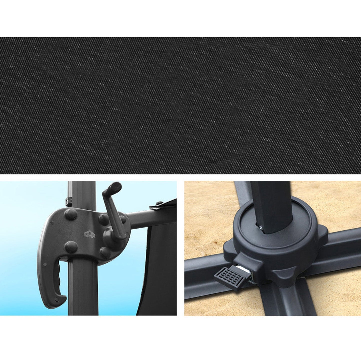 Outdoor Canopy Umbrella 3M - Black